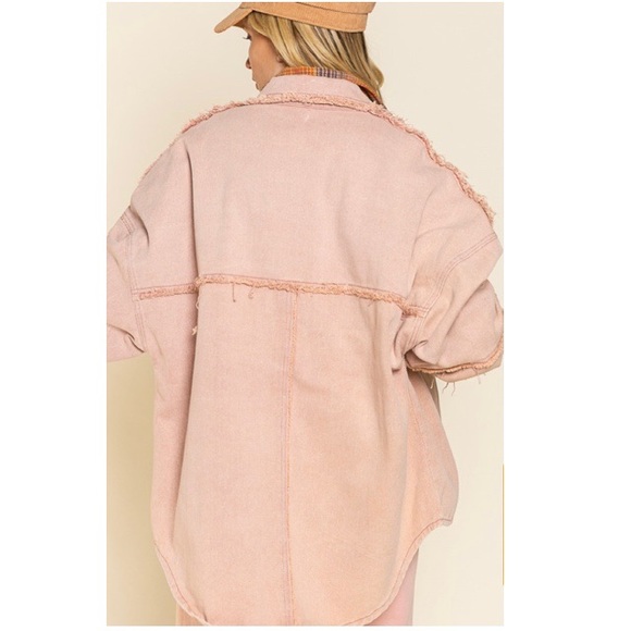 POL Pink Denim Shacket/Jacket - Picture 4 of 7